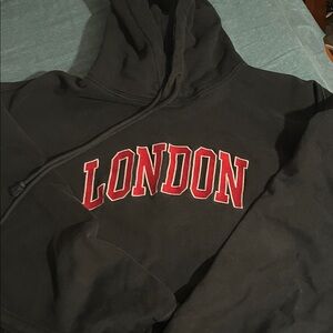 Brandy Melville oversized Black and red London hoodie